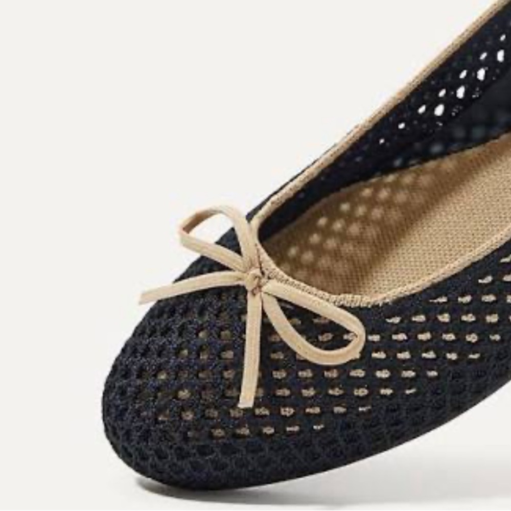 NIB Rothy's the ballet flat in noir mesh Black and Tan Flats size 11.5 - Picture 3 of 10